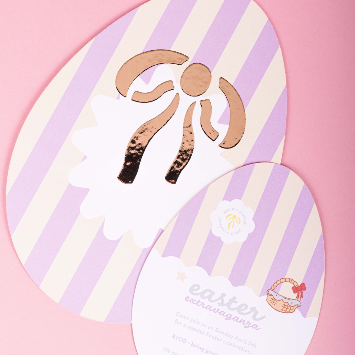 Paasei kaart met foliedruk