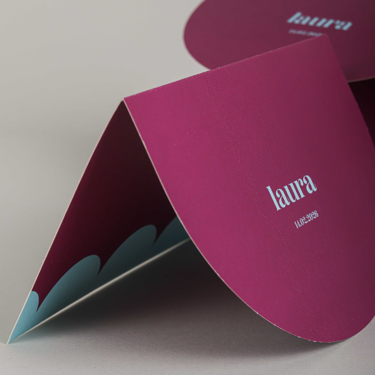 Kaart tentvouw met foliedruk