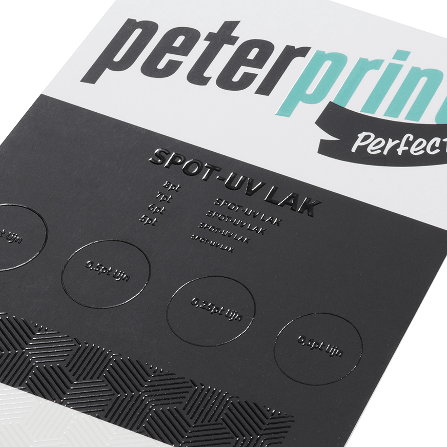 Spot-UV lak gestreken papier