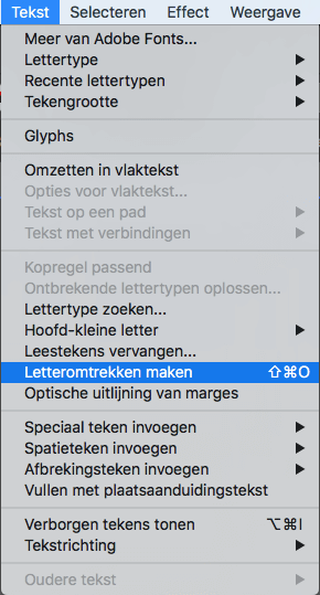 Lettertypes omzetten naar contouren in Illustrator