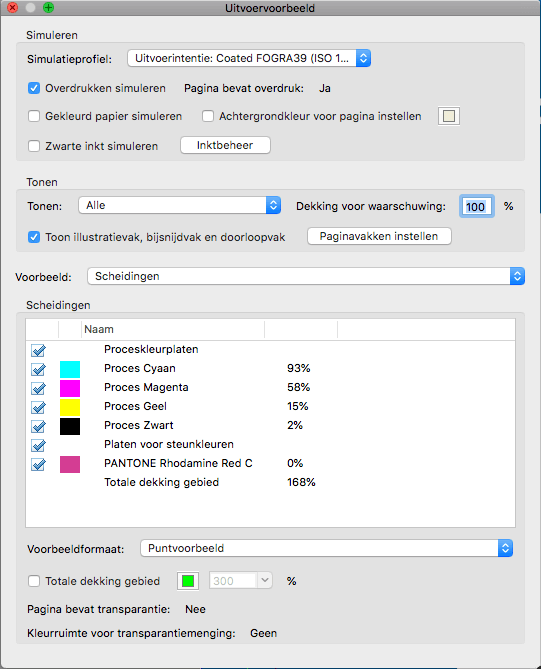 Uitvoervoorbeeld Adobe Acrobat