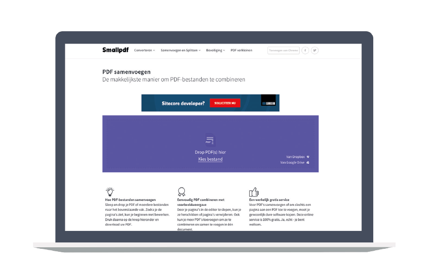 PDF samenvoegen met Small PDF
