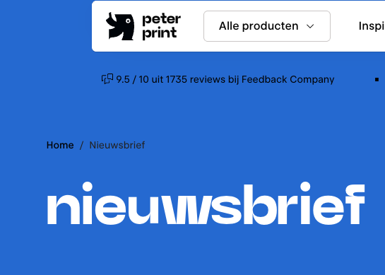 Nieuwsbrief PeterPrint aanmelden