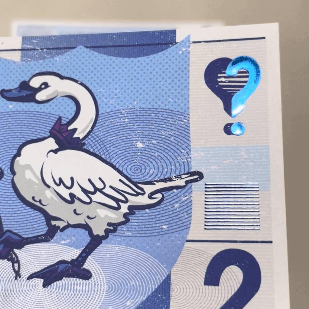 Flyer met blauwe foliedruk