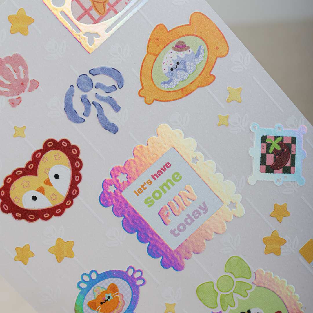 Kalkpapier met foliedruk