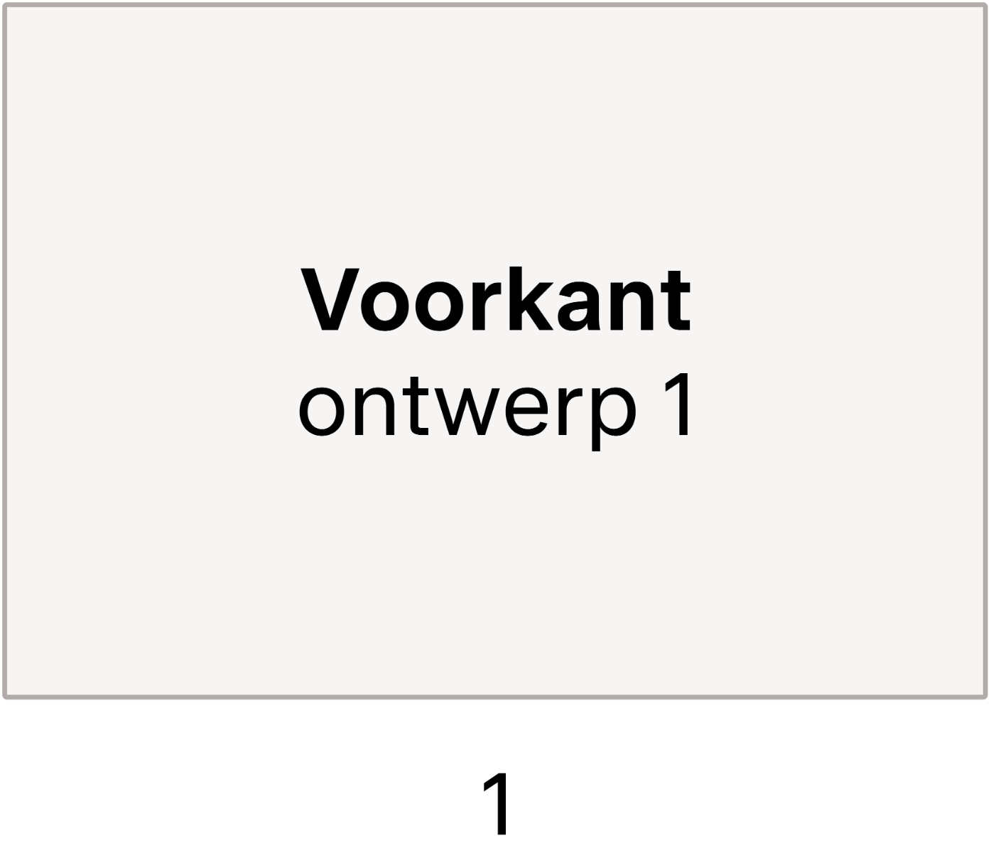 Pagina 1: voorkant ontwerp 1