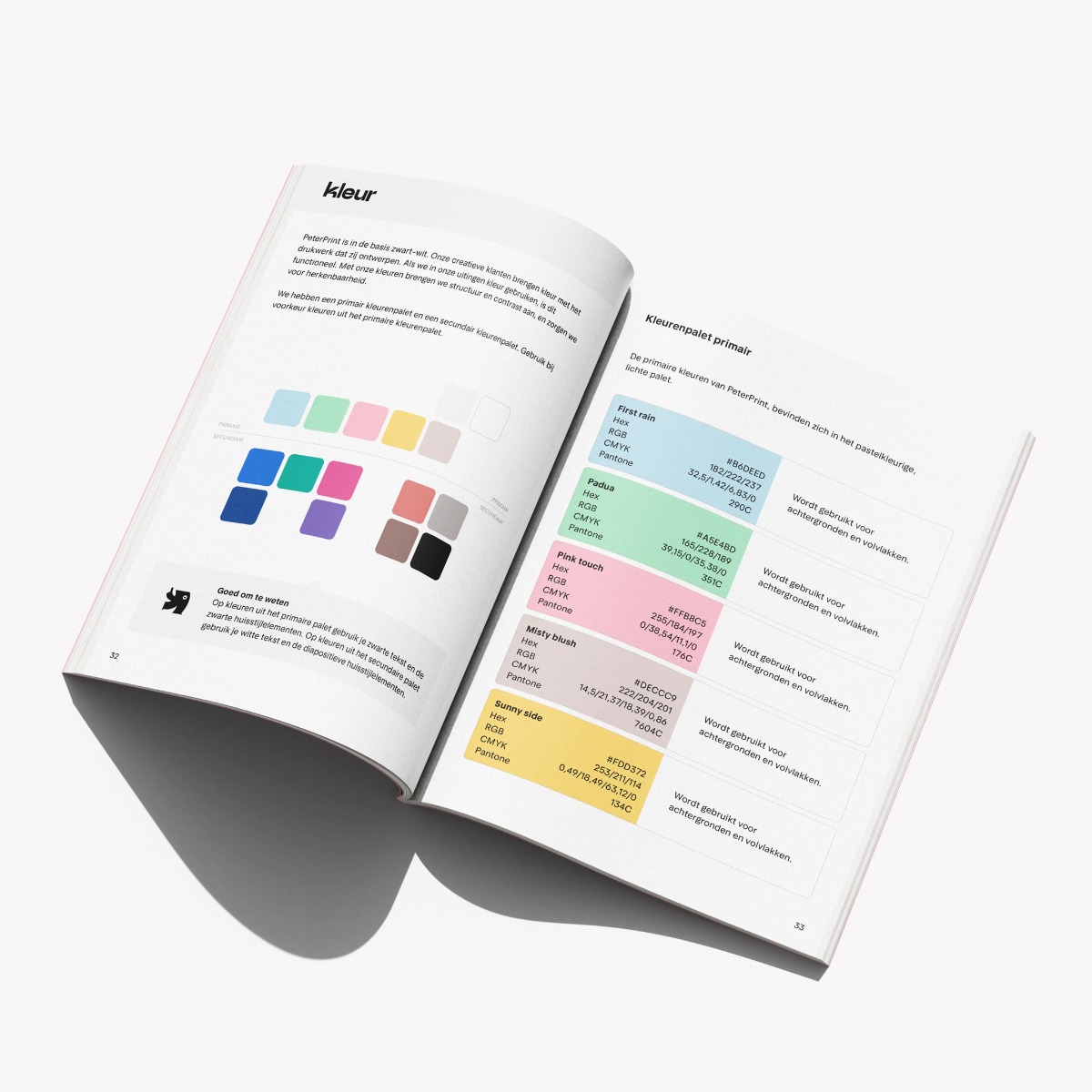 huisstijlhandboek peterprint kleuren