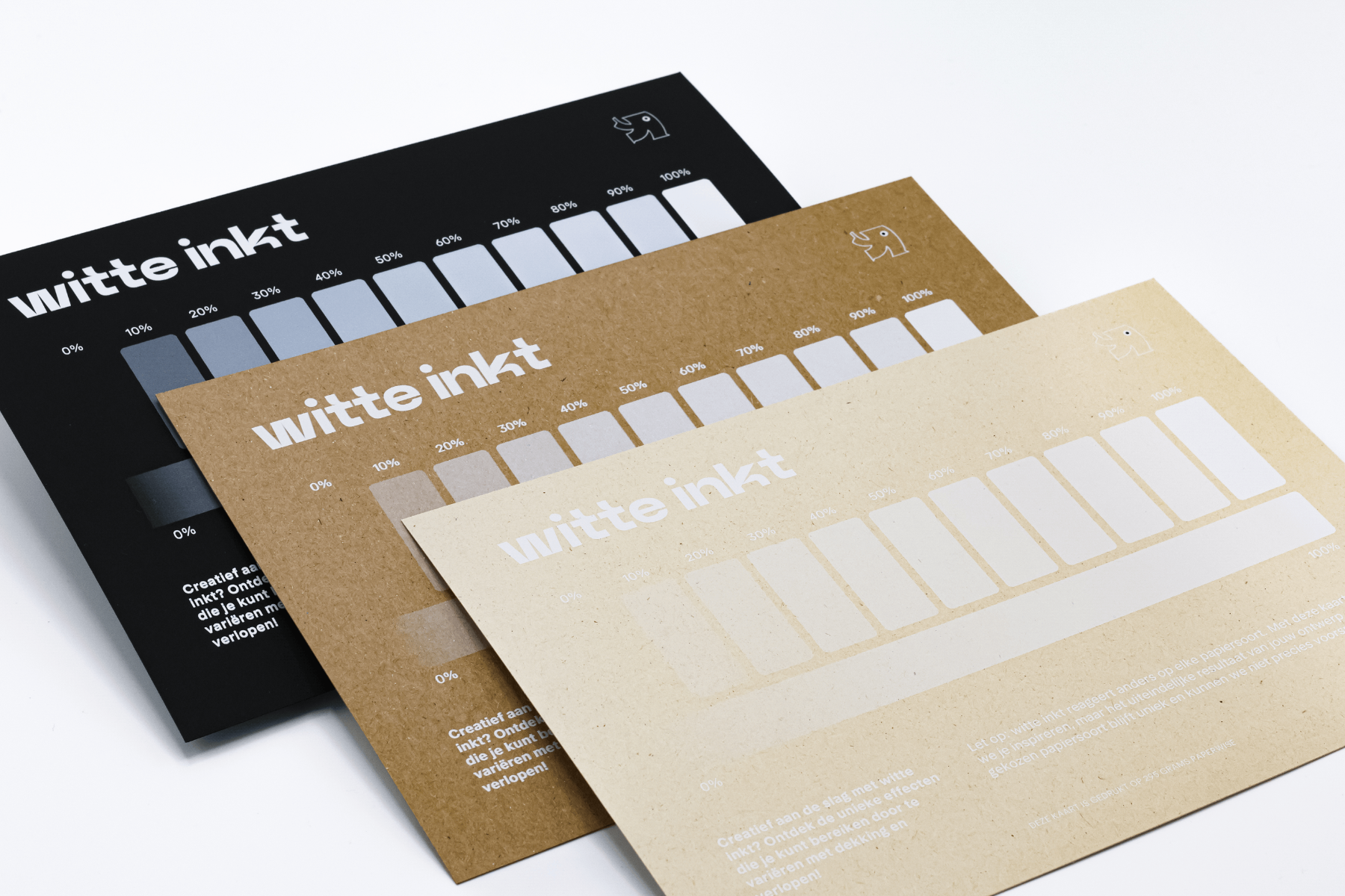 Witte ink gradaties voorbeeld